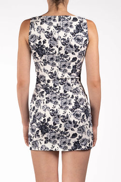 Rowen Rose | White & Black Mini Dress, alternative view