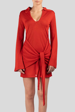 Federica Tosi | Red Short Dress With Knot