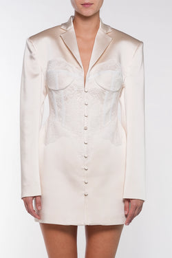Giuseppe Di Morabito | Satin Blazer Dress With Bustier