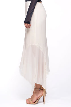 Avavav | Asymmetric Skirt Georgette White, alternative view
