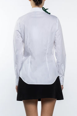 Vivetta | Optical White Slim Shirt with Embroidery, alternative view
