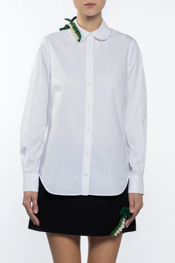 Vivetta | Optical White Slim Shirt with Embroidery