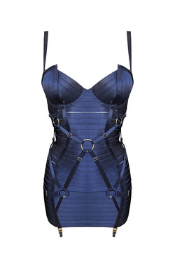 Bordelle | Adjustable Bondage Angela Dress Navy Blue