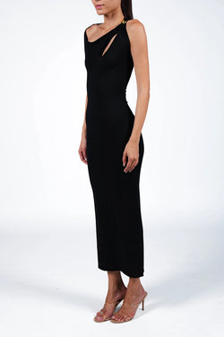 Federica Tosi | Black Cut-out One Sided Maxi Dress, alternative view