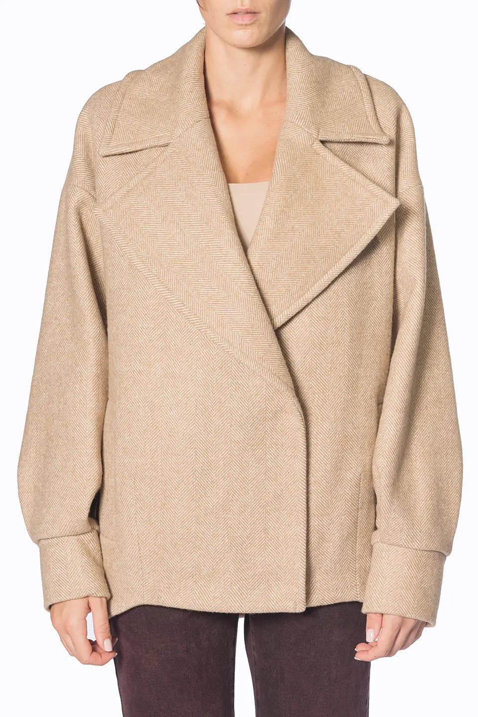 Shop online trendy Beige Women blazers, Jacket from Federica Tosi Fashion designer. Product gallery 1