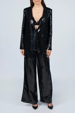 Federica Tosi | Sequined Black Double Breasted Blazer