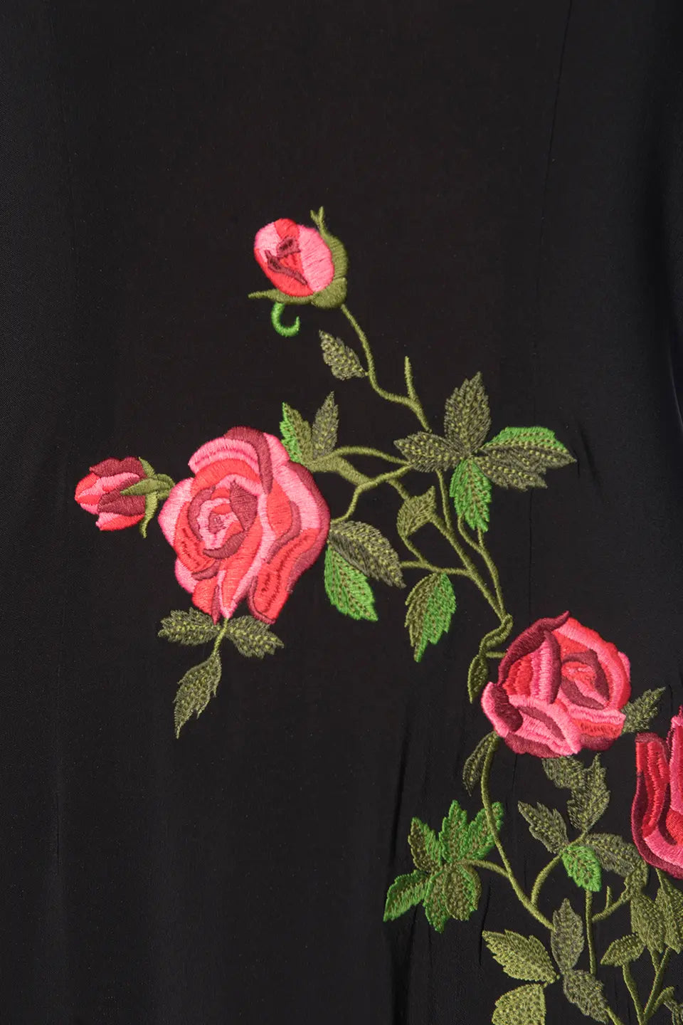 Long Dress with Rose Embroidery L Long Dress with Rose Embroidery L