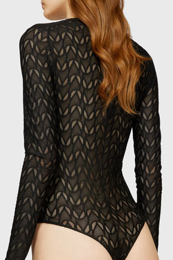 Alessandro Vigilante | Black Lace Longsleeves Top, alternative view