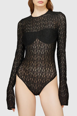 Alessandro Vigilante | Black Lace Longsleeves Top