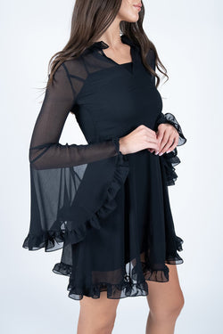 Vivetta | Georgette Mini Black Dress with Ruffles, alternative view