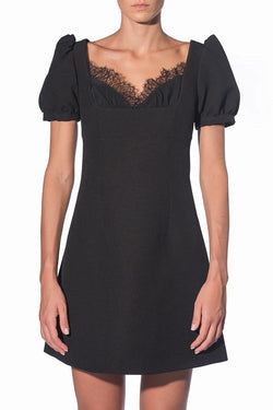 Vivetta | Black Mini Dress with Puff Sleeve