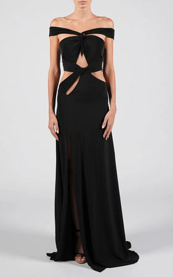 Hamel | Black Off Shoulder Long Maxi Dress