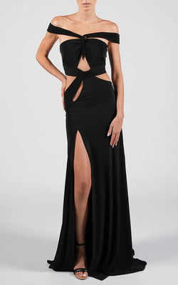 Hamel | Black Off Shoulder Long Maxi Dress, alternative view