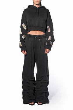 Avavav | Black Smock Detailed Sweatpants