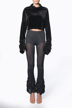 Avavav | Black Velvet Cropped Top, alternative view