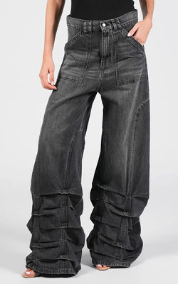 Avavav | Black Smock Wide Fit Jeans, alternative view