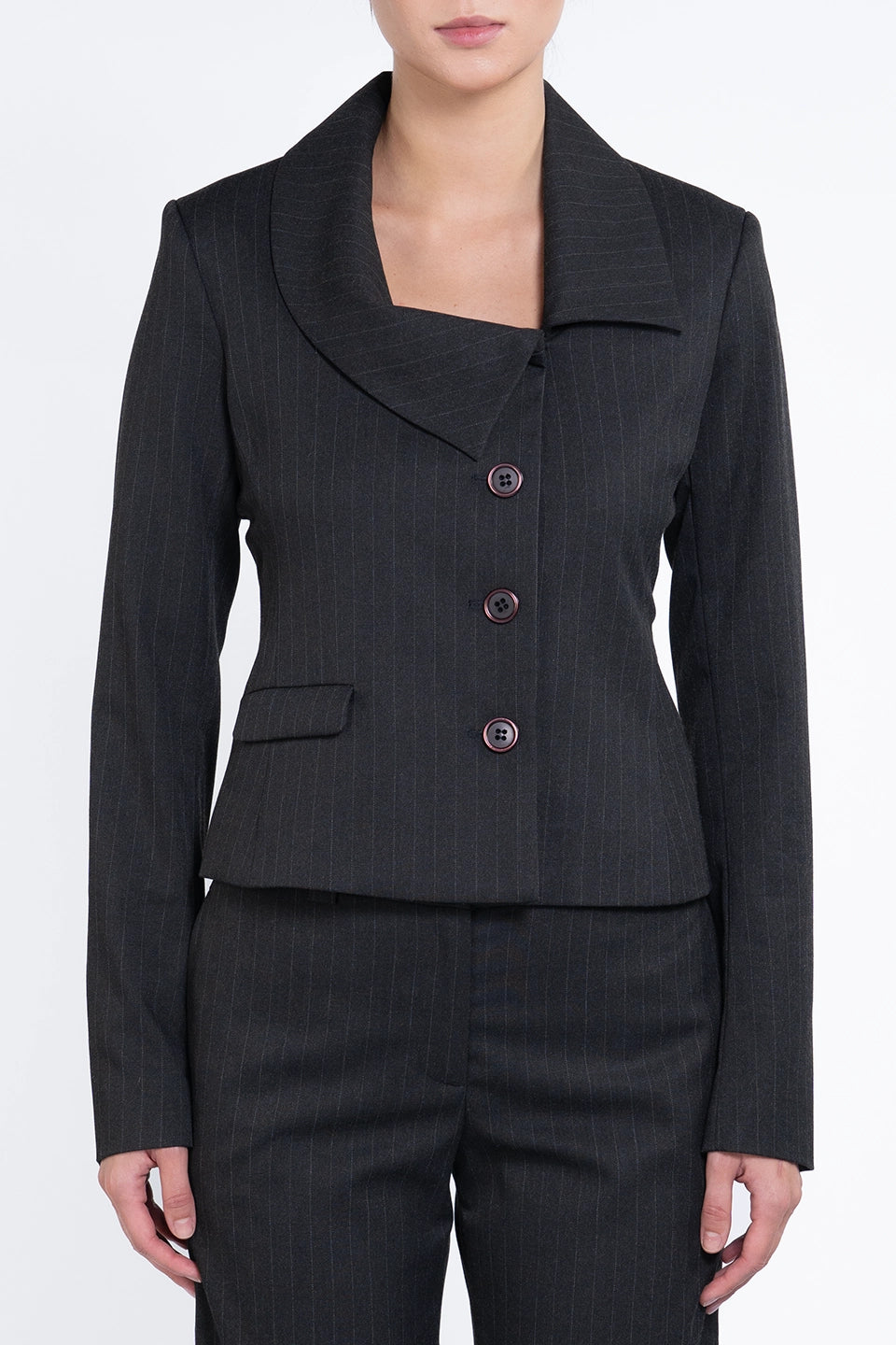 Black Blazer Pinstripe
