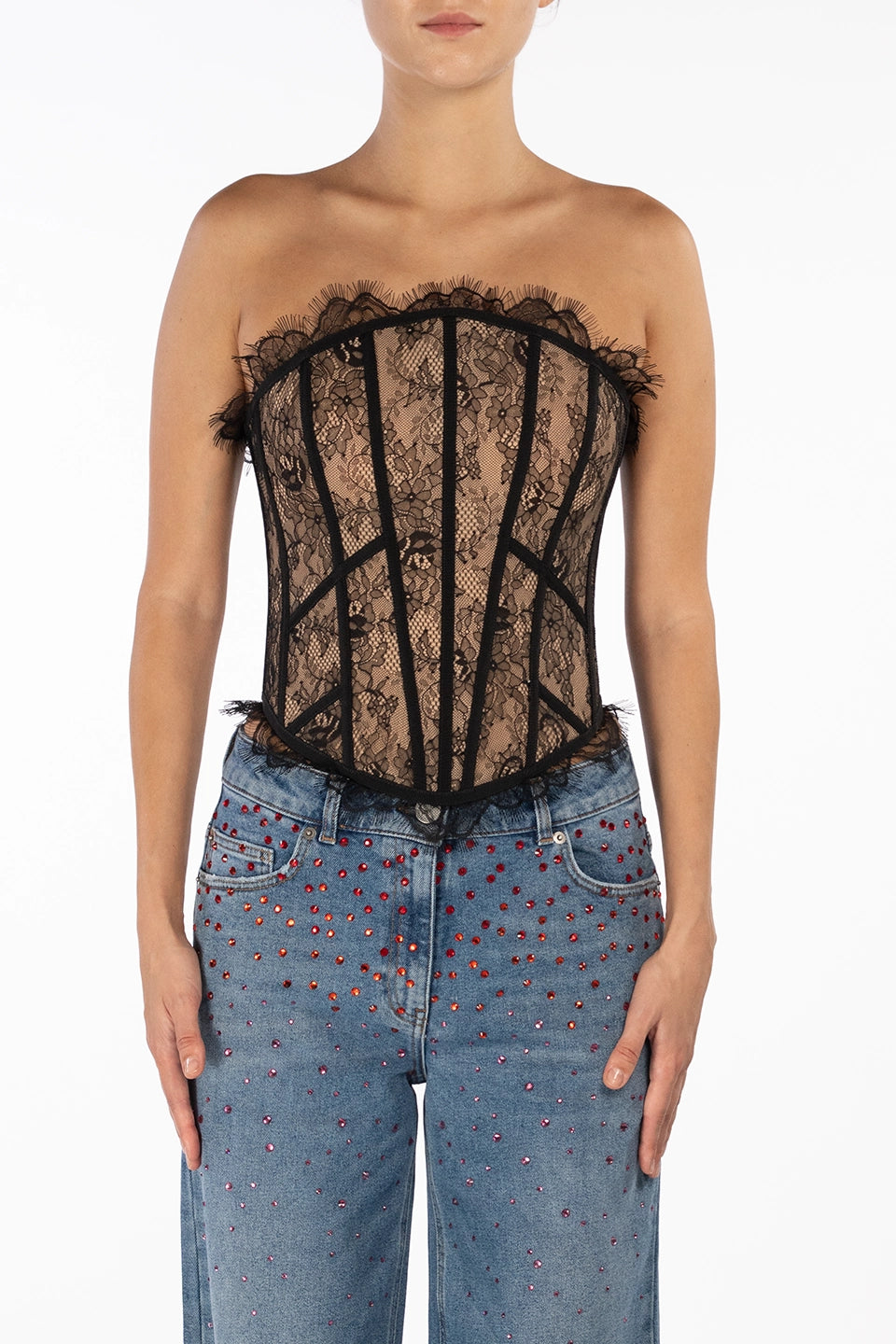 Shop online trendy Black Women Top from Giuseppe Di Morabito Fashion designer. Product gallery 1