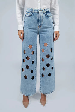 Vivetta | Wide Leg Jeans with Polka Dots