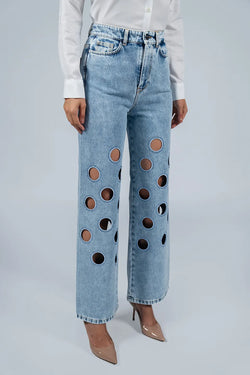 Vivetta | Wide Leg Jeans with Polka Dots, alternative view