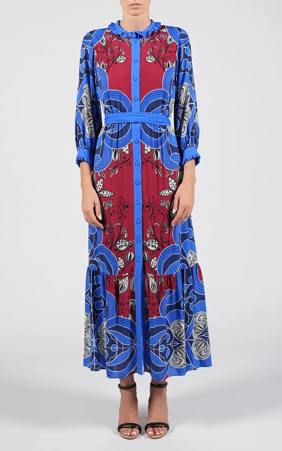 Shop online trendy Blue Maxi dresses from Borgo de Nor Fashion designer. Product gallery 1