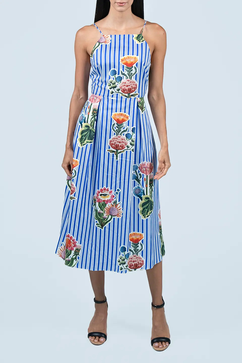 Shop online trendy Blue Midi dresses from Borgo de Nor Fashion designer. Product gallery 1