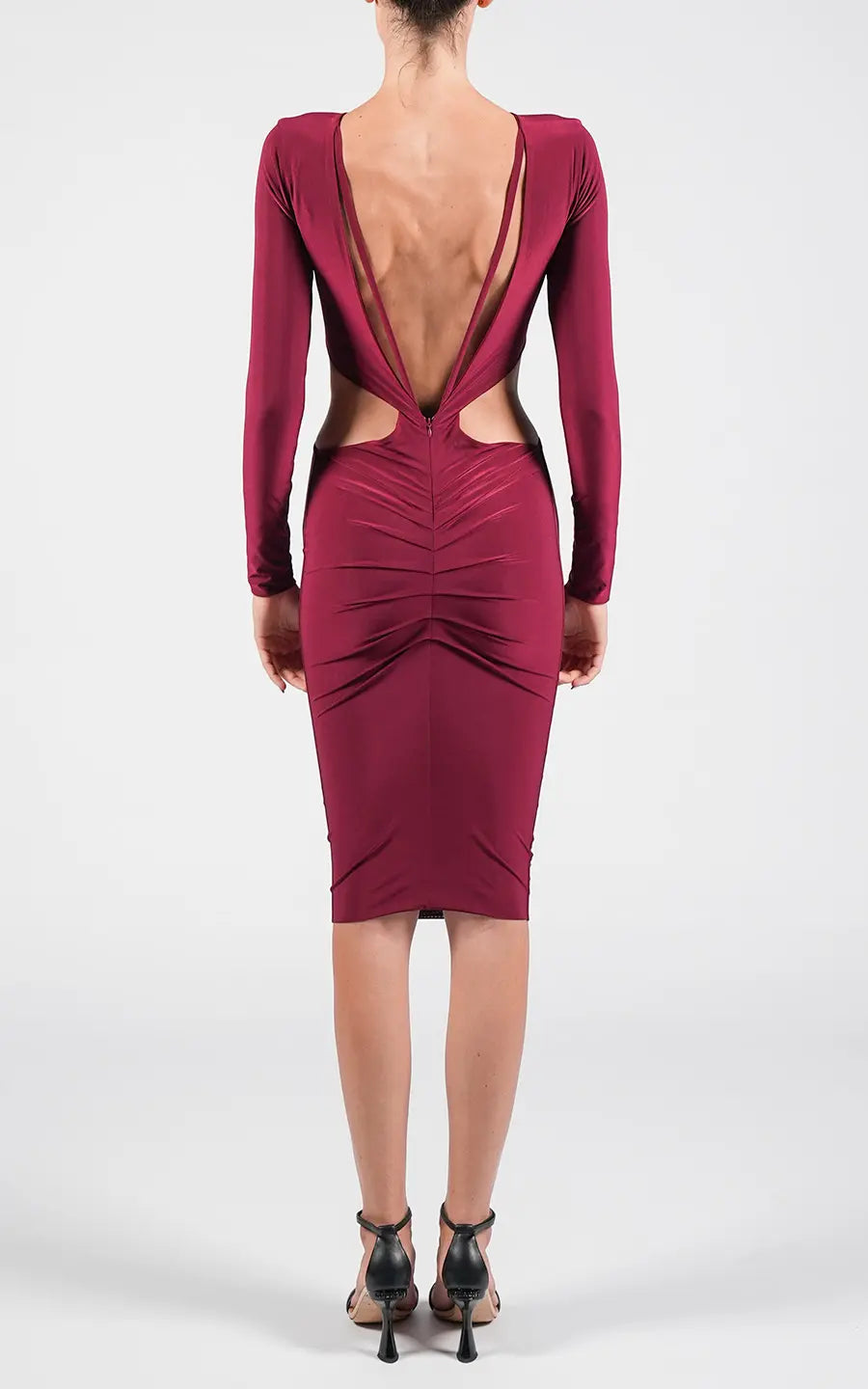 Designer Burgundy Midi dresses, shop online with free delivery in UAE. Product gallery 4