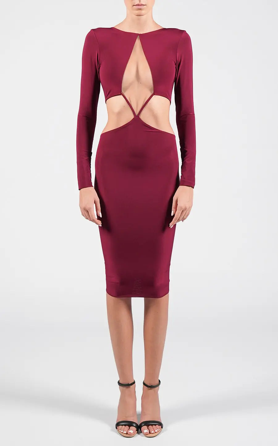 Shop online trendy Burgundy Midi dresses from Hamel Fashion designer. Product gallery 1