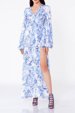 Lavishly Appointed | Blue Floral Maxi Dress