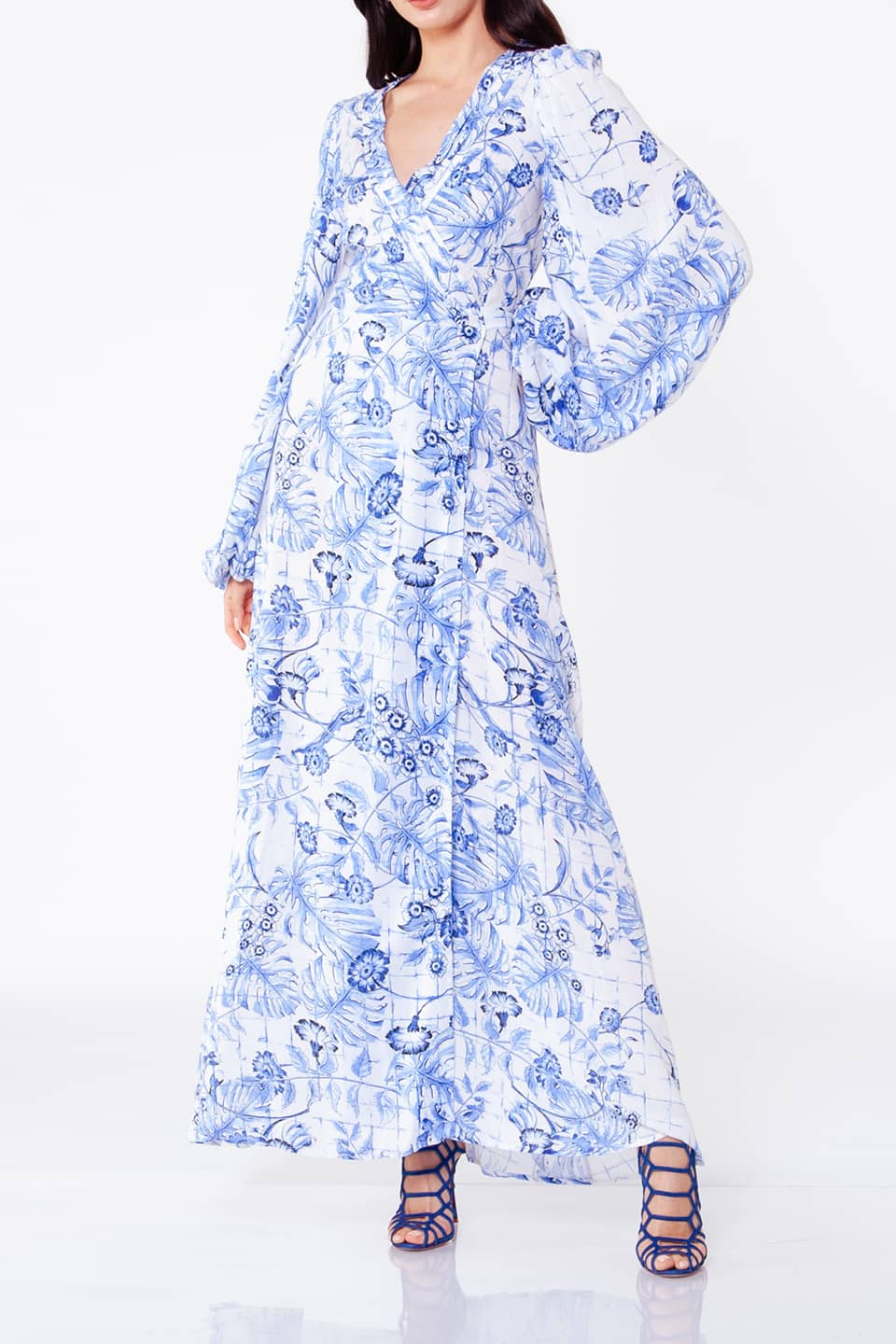 Thumbnail for Product gallery 2, Blue Floral Maxi Dress