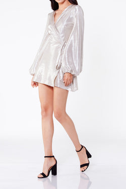 Lavishly Appointed | Silver Mini Dress, alternative view