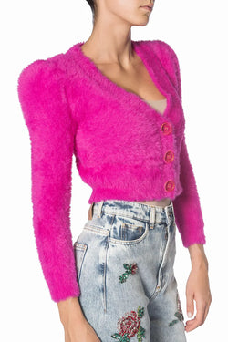 Manoush | Fuchsia Knitted Cardigan, alternative view