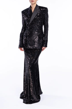 Giuseppe Di Morabito | Black Shimmering Maxi Skirt, alternative view