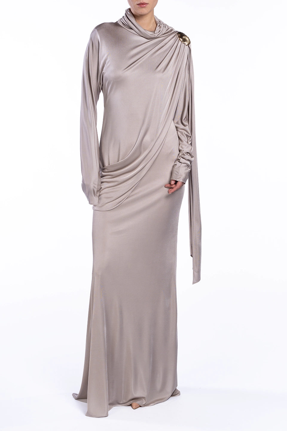 Designer Grey Maxi dresses, shop online with free delivery in UAE. Product gallery 2