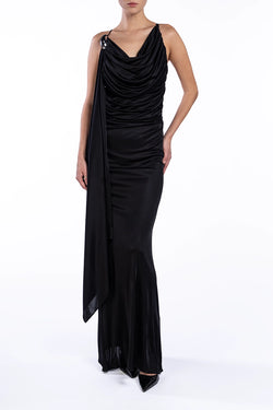 Giuseppe Di Morabito | Black Maxi Drape Dress, alternative view