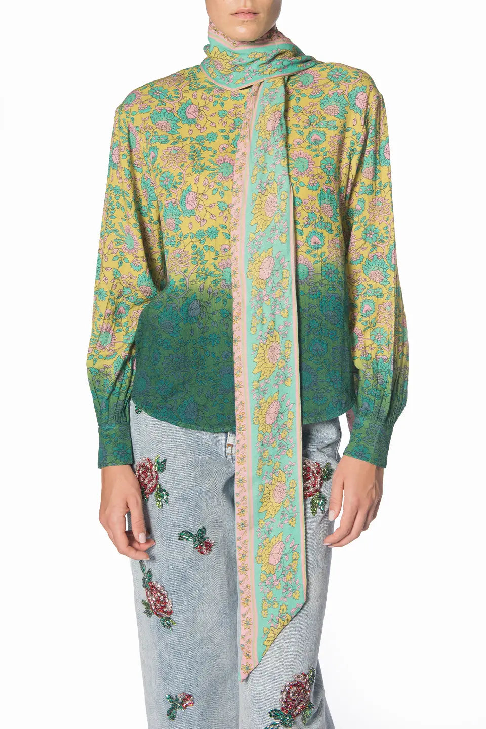 Shop online trendy Green Women blouses from Manoush Fashion designer. Product gallery 1