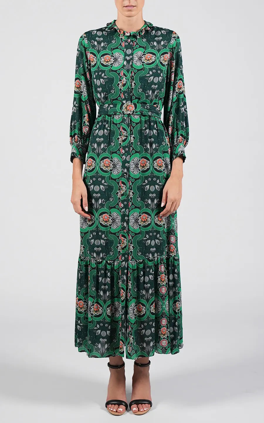 Shop online trendy Green Maxi dresses from Borgo de Nor Fashion designer. Product gallery 1