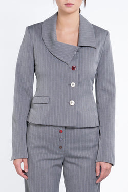 Avavav | Grey Blazer Pinstripe Button