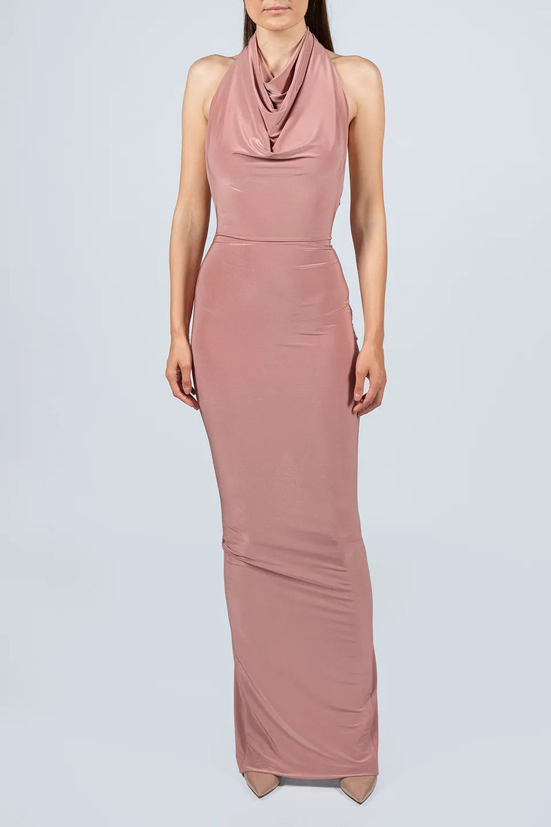 Blush Halter Long Dress