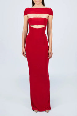 Hamel | Red Off Shoulder Maxi Dress
