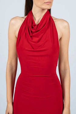 Hamel | Red Halter Long Dress, alternative view
