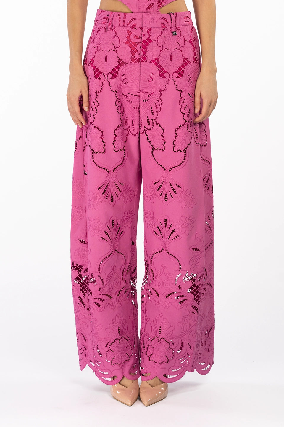 Shop online trendy Pink Women pants from Giuseppe Di Morabito Fashion designer. Product gallery 1
