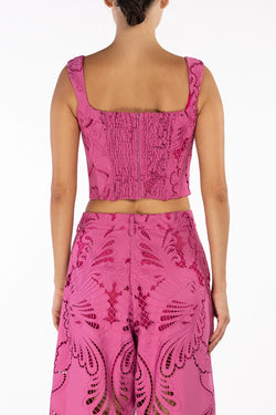 Giuseppe Di Morabito | Pink Textured Lace Top, alternative view