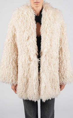 Vivetta | Ivory Faux Fur Mongolia Short Caban