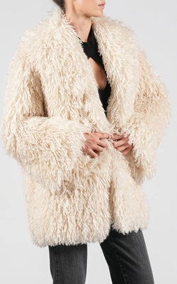 Vivetta | Ivory Faux Fur Mongolia Short Caban, alternative view