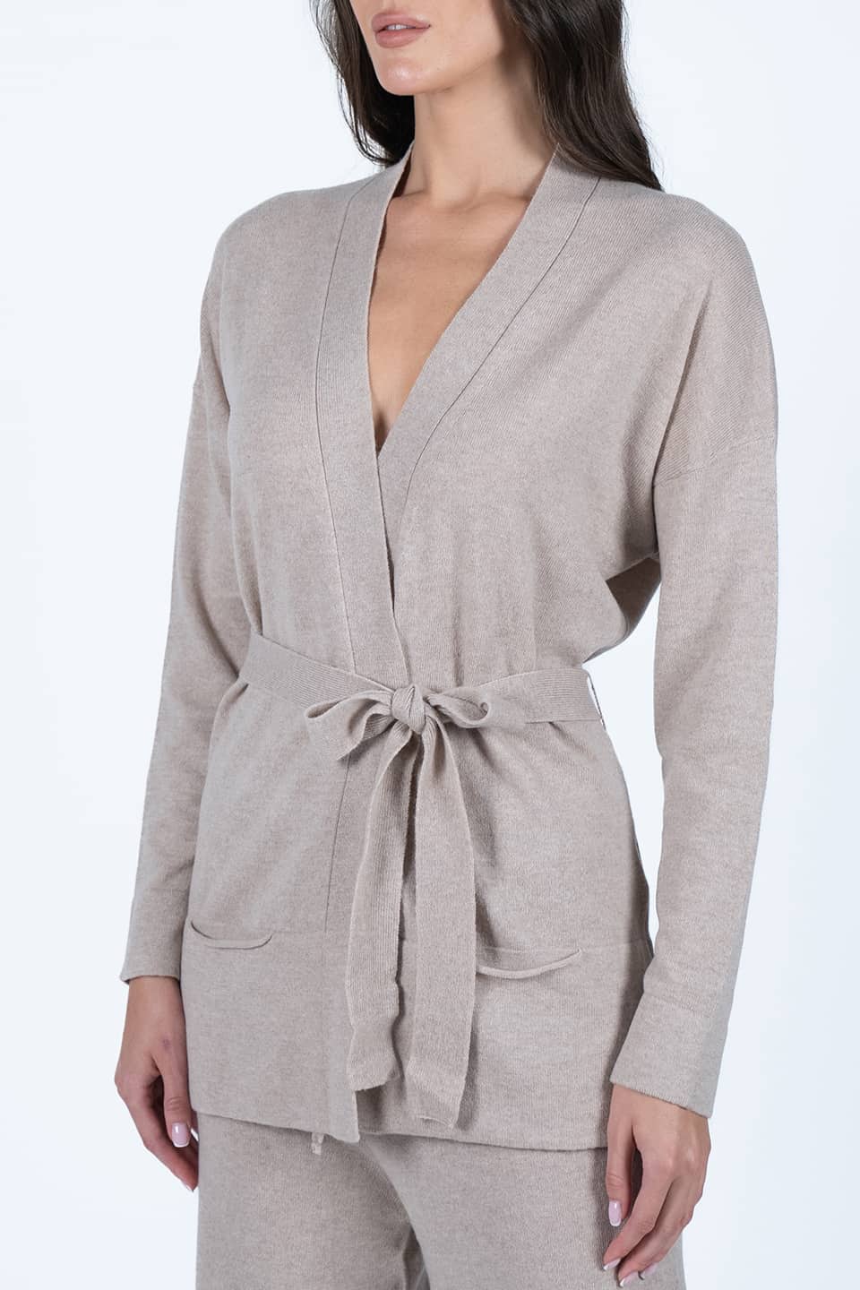 Thumbnail for Product gallery 1, Belted Dune Cashmere Cardigan