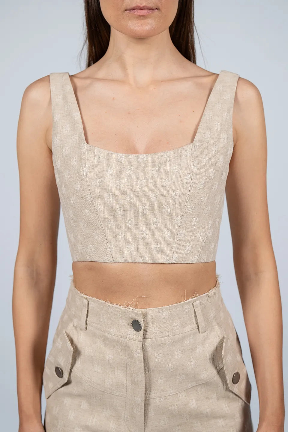 Shop online trendy Beige Women Top from Federica Tosi Fashion designer. Product gallery 1