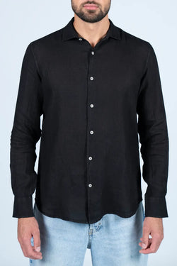 MC2 Saint Barth | Pamplona Linen Shirt Men Black