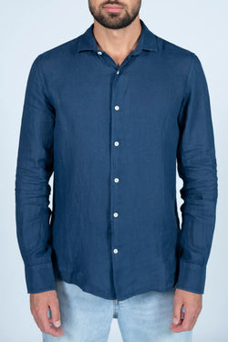 MC2 Saint Barth | Pamplona Linen Shirt Men Navy Blue