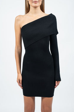 Federica Tosi | Black One Sided Knit Dress, alternative view